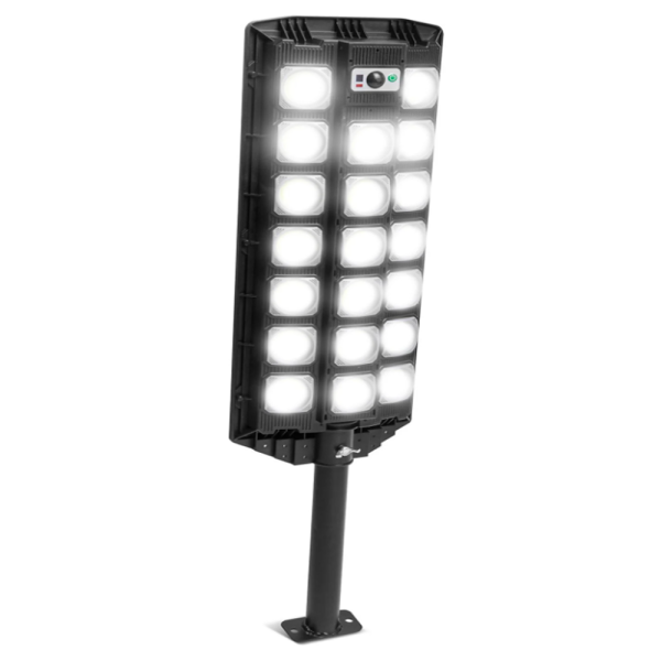 Weber napelemes 3500W utcai lámpa – erős fényű, szürkületi és mozgásérzékelős kültéri LED világítás W7100B-8 (BBD)