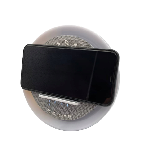 OKOP multifunkciós ébresztőóra bluetooth hangszóróval – RGB LED fény, és vezeték nélküli töltés 10W KP-577 (BBJH)
