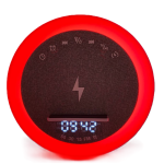 OKOP multifunkciós ébresztőóra bluetooth hangszóróval – RGB LED fény, és vezeték nélküli töltés 10W KP-577 (BBJH)