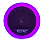 OKOP multifunkciós ébresztőóra bluetooth hangszóróval – RGB LED fény, és vezeték nélküli töltés 10W KP-577 (BBJH)