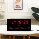 BB01 LED-es digitális tábla - óra, dátum és hőmérséklet kijelzéssel - asztalra és falra is helyezhető - 33x13cm (BBL)