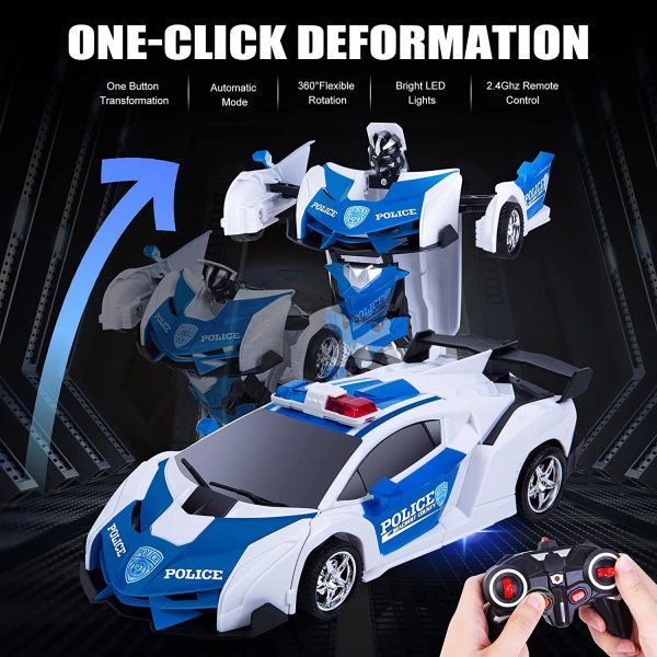 Police Transformers szuperhőssé alakuló távirányítós sportautó (BBJ)