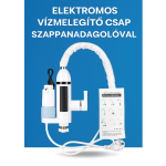 Praktikus digitális átfolyós vízmelegítős csaptelep beépített szappanadagolóval – energiatakarékos és modern konyhai megoldás KL25-128 RY001(BBV)