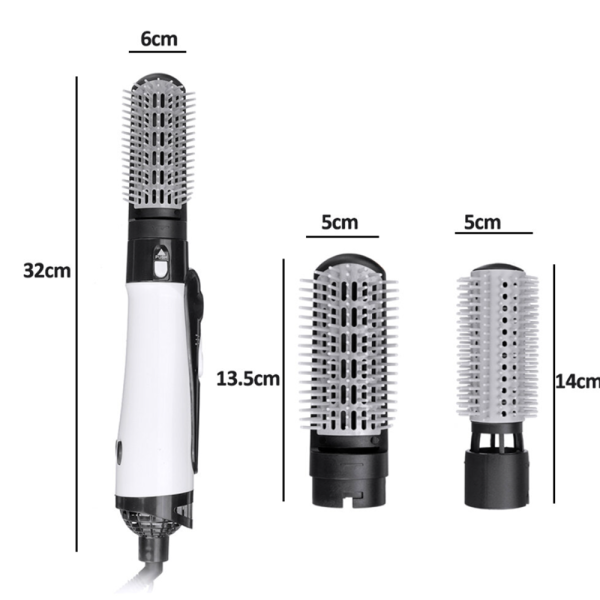 Professzionális hőlégkefe és volumizer hajformázó – hajszárító kefe, hajegyenesítő és hajsütővas egyben 1000W A8 (BBV)