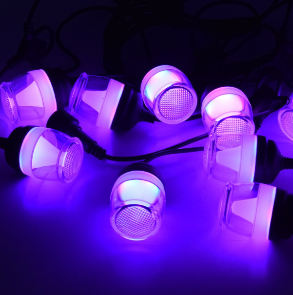 RGB kültéri időjárásálló napelemes dekor Izzósor- 10 darab LED izzó (BBV)