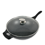 Royalty Line indukciós wok – 32 cm átmérő, 5,9L kapacitás, üvegfedővel és tapadásmentes felülettel (BBA)