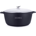 Royalty Line márványbevonatú 44 cm átmérőjű 23,4L kapacitású lábas – nagyméretű tapadásmentes főzőedény üvegfedővel RL-BS44ML (BBA)