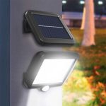 SL-F120 Kültéri COB LED napelemes fali lámpa, mozgásérzékelővel (BBL)