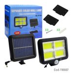 SL-F120 Kültéri COB LED napelemes fali lámpa, mozgásérzékelővel (BBL)