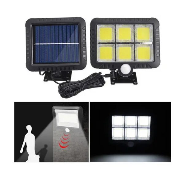 SL-F120 Kültéri COB LED napelemes fali lámpa, mozgásérzékelővel (BBL)