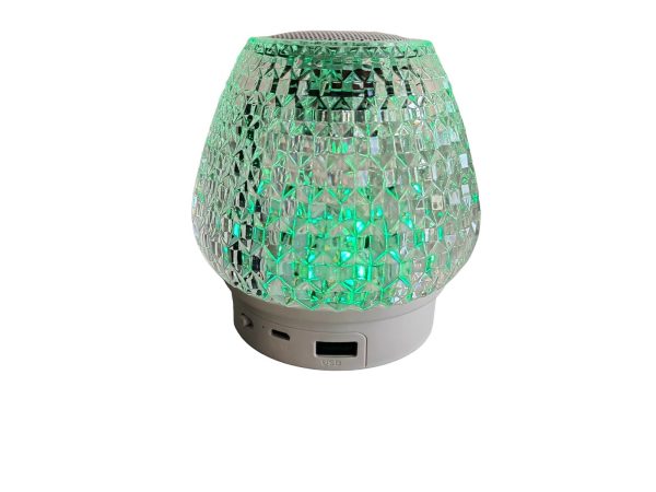GIBOX G5S 2in1 kristály alakú okos lámpa - USB-ről tölthető, felakasztható party lámpa Bluetooth hangszóróval (THM)