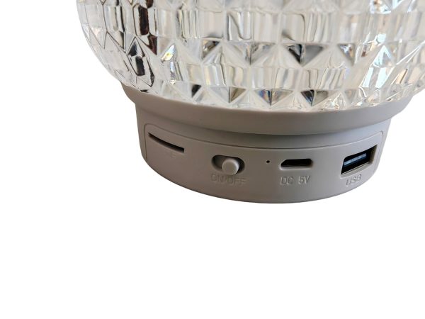 GIBOX G5S 2in1 kristály alakú okos lámpa - USB-ről tölthető, felakasztható party lámpa Bluetooth hangszóróval (THM)