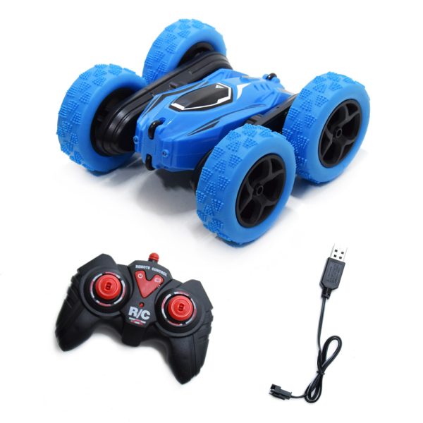 LED-es, 360°-ban pörgő kaszkadőrautó vezérlővel - 2,4 GHz Stunt Car (BBJ)