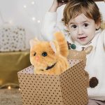 Sétáló, elemes kismacska puha plüss borítással és aranyos nyávogó hanggal (BBJ)