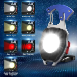 Strapabíró többfunkciós kemping zseblámpa, ABS/alumínium, sos led, 800 lumen (BBV)