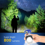 Strapabíró többfunkciós kemping zseblámpa, ABS/alumínium, sos led, 800 lumen (BBV)