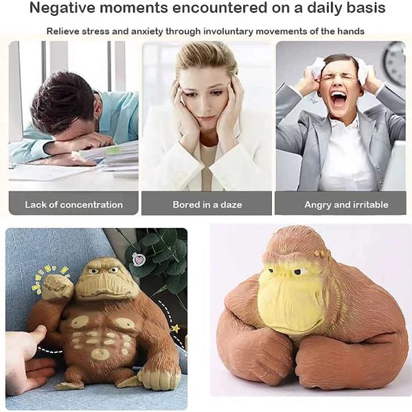 Gorilla formájú, nyomkodható, stressz csökkentő játék gumiból (BBJ)