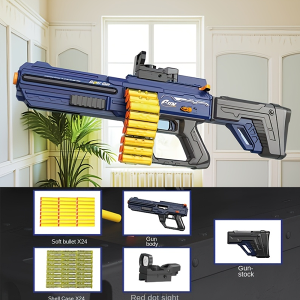Super Gun szivacslövő játékfegyver – többfunkciós soft bullet pisztoly gyerekeknek 102-1 (BBJ)