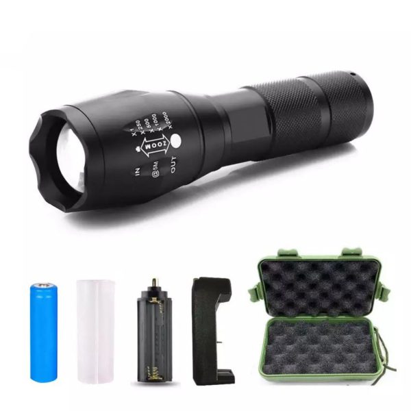 T6 strapabíró és vízálló akkus cree led zoom kézi lámpa - kerékpárra is rögzíthető (BBL)