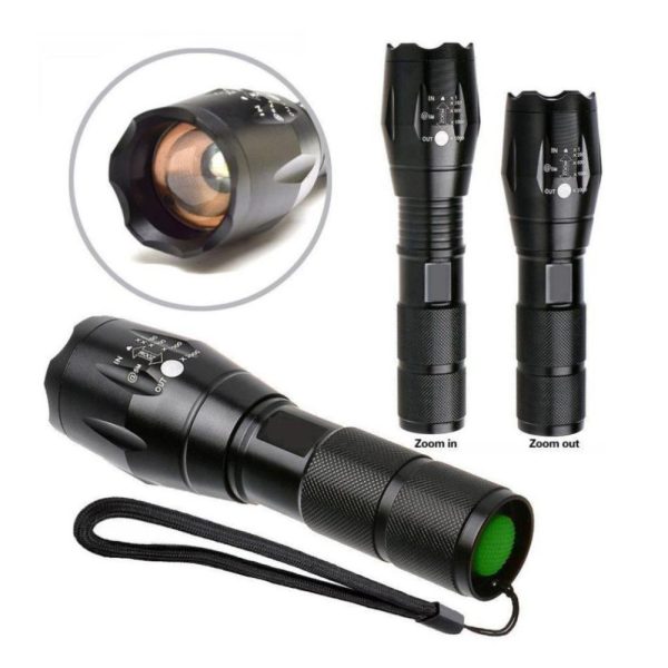 T6 strapabíró és vízálló akkus cree led zoom kézi lámpa - kerékpárra is rögzíthető (BBL)