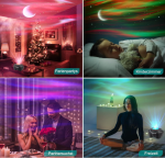 Távirányítós GALAXIS holdfény projector Bluetooth hangszóróval - varázsolja otthonába az éjszakai égboltot! (BBD) (FX)