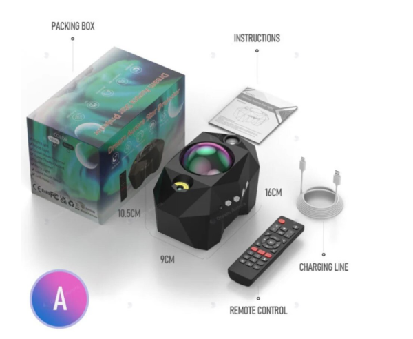 Távirányítós GALAXIS holdfény projector Bluetooth hangszóróval - varázsolja otthonába az éjszakai égboltot! (BBD) (FX)