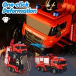 Távirányítós Transformers tűzoltóautó LED fényekkel és működő vízágyúval (BBJ)