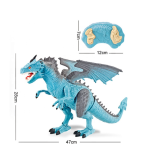 Távirányítós interaktív sárkány játék – LED fényekkel, lépegető mozgással és füstöt kifújó effektussal (BBJ)