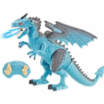 Távirányítós interaktív sárkány játék – LED fényekkel, lépegető mozgással és füstöt kifújó effektussal (BBJ)