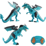 Távirányítós interaktív sárkány játék – LED fényekkel, lépegető mozgással és füstöt kifújó effektussal (BBJ)