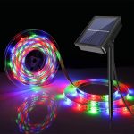 Távirányítással vezérelhető, időzíthető, napelemes, kültéri RGB LED szalag - 5M (BBV) (BBD)