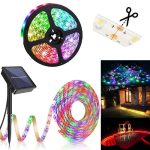 Távirányítással vezérelhető, időzíthető, napelemes, kültéri RGB LED szalag - 5M (BBV) (BBD)
