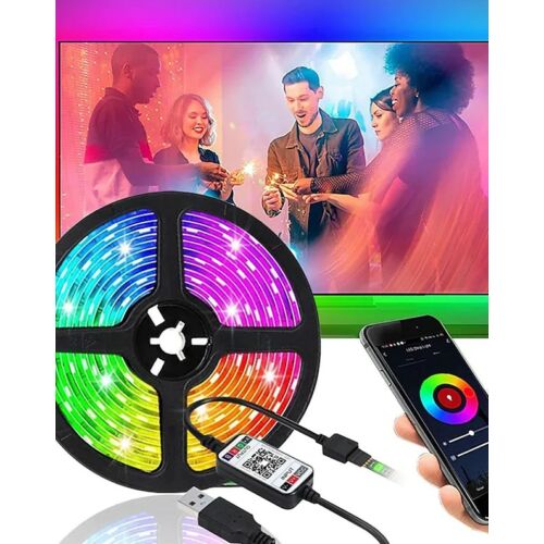 Okos bluetooth LED szalag mobiltelefonos távirányítással - TV háttérvilágítás - 5 méter (BBV)