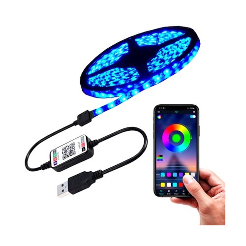 Okos bluetooth LED szalag mobiltelefonos távirányítással - TV háttérvilágítás - 5 méter (BBV)