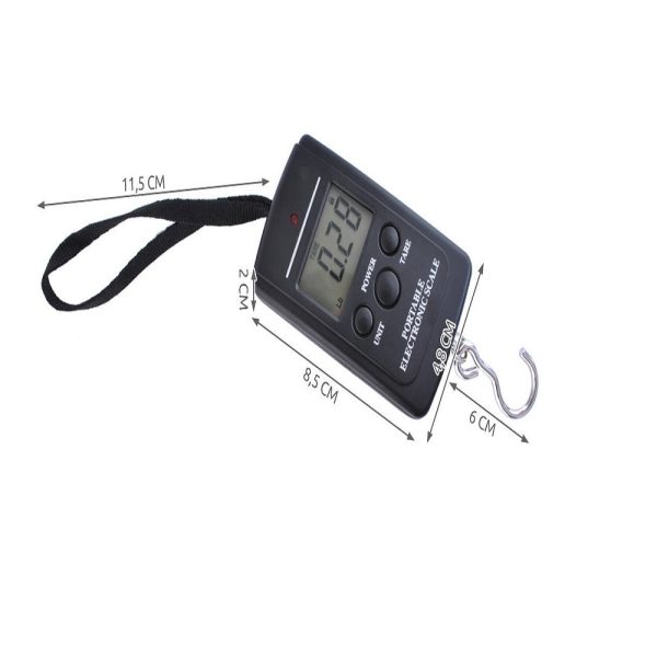 Többfunkciós, hordozható - digitális LED függőmérleg háttérvilágítással - 40 kg-ig (BBV)