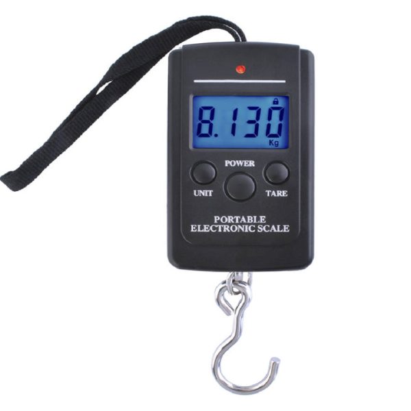 Többfunkciós, hordozható - digitális LED függőmérleg háttérvilágítással - 40 kg-ig (BBV)