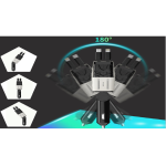 Univerzális autós gyorstöltő 66W – 4 az 1-ben töltő, kihúzható kábelek, USB, Type-C és iPhone csatlakozóval, intelligens védelemmel (BBD)