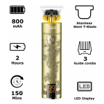 VGR-V076 LED kijelzős gravírozott hajnyíró titánium pengével és cserélhető fejekkel (BBV)