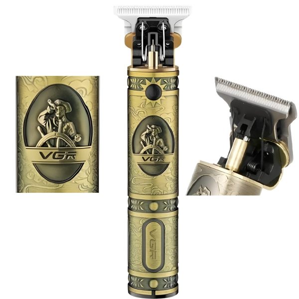 VGR-V85 gravírozott hajnyíró titánium pengével, cserélhető precíziós vágó fejekkel (BBV)