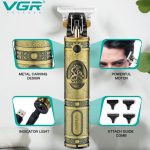 VGR-V85 gravírozott hajnyíró titánium pengével, cserélhető precíziós vágó fejekkel (BBV)