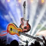 Világító játék elektromos gitár gyerekeknek - 4 húros (BBJ)