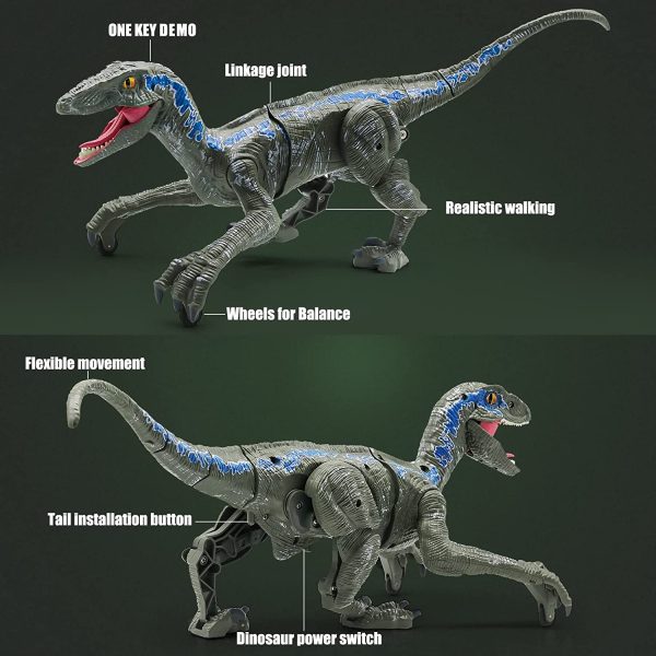 Velociraptor távirányítós játék dínó élethű hanghatásokkal - 31 cm (BBJ)