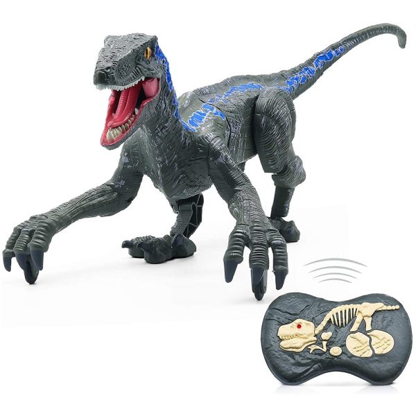 Velociraptor távirányítós játék dínó élethű hanghatásokkal - 31 cm (BBJ)
