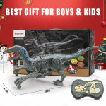 Velociraptor távirányítós játék dínó élethű hanghatásokkal - 31 cm (BBJ)