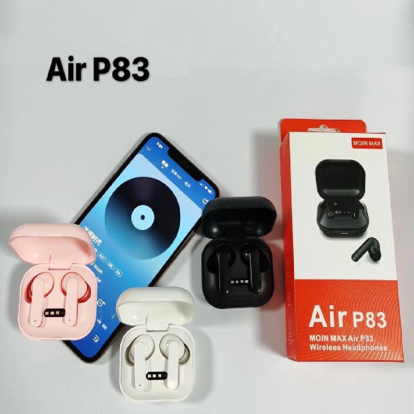 Vezeték nélküli Air P83 bluetooth fülhallgató mikrofonnal - fekete (BBV)