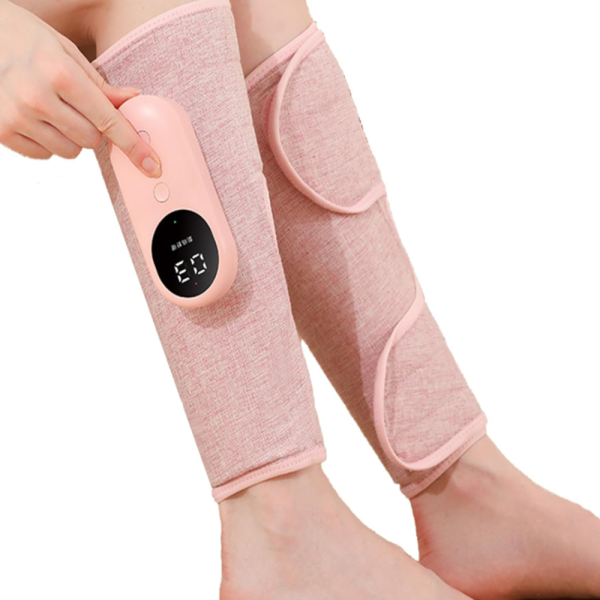 Vezeték nélküli elektromos láb- és vádlimasszírozó – 3 intenzitásfokozattal, vérkeringés serkentésére és izomfájdalom csillapítására- 1db (BBM)