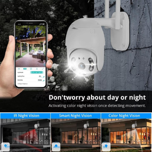 1+1 Vízálló smart wifi IP kamera kül-, és beltérre - 320 fokban elforgatható (BBV)