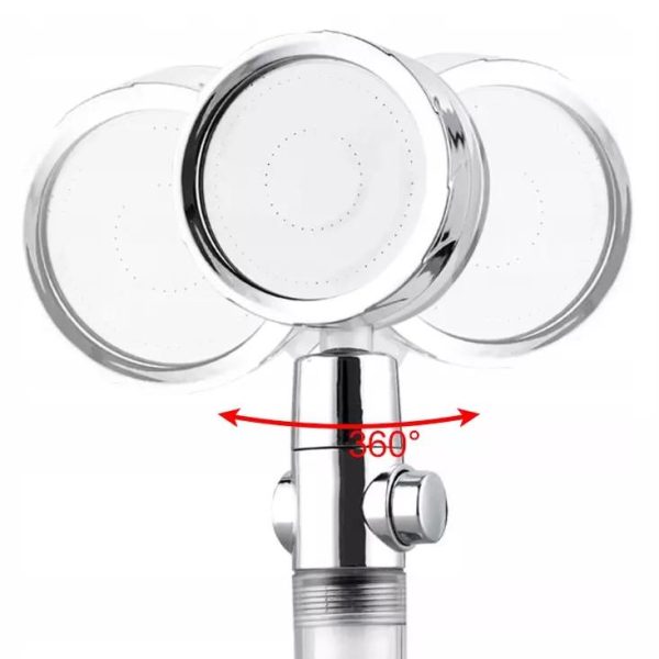 Víztakarékos turbóventilátoros masszázs zuhanyfej - 360°-ban forgatható fej(BBM)