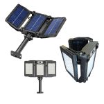 Napelemes tripla LED reflektor mozgásérzékelővel, távirányítóval - W784-786 (BBV)