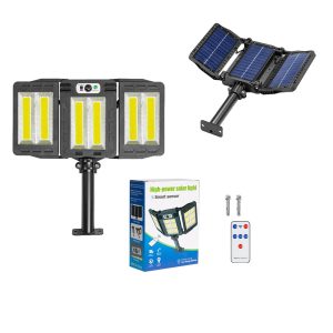 Napelemes tripla LED reflektor mozgásérzékelővel, távirányítóval - W785-786 (BBV)